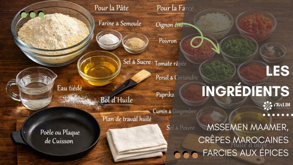 Mssemen maamer, crêpes marocaines farcies aux épices