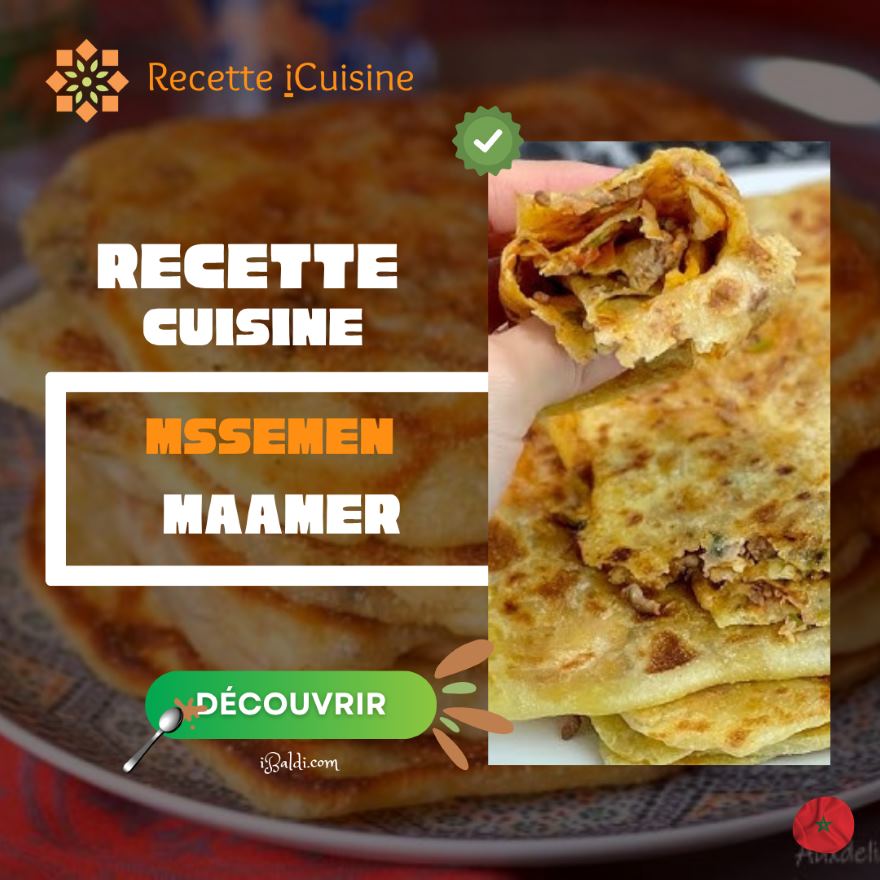 Mssemen maamer, crêpes marocaines farcies aux épices