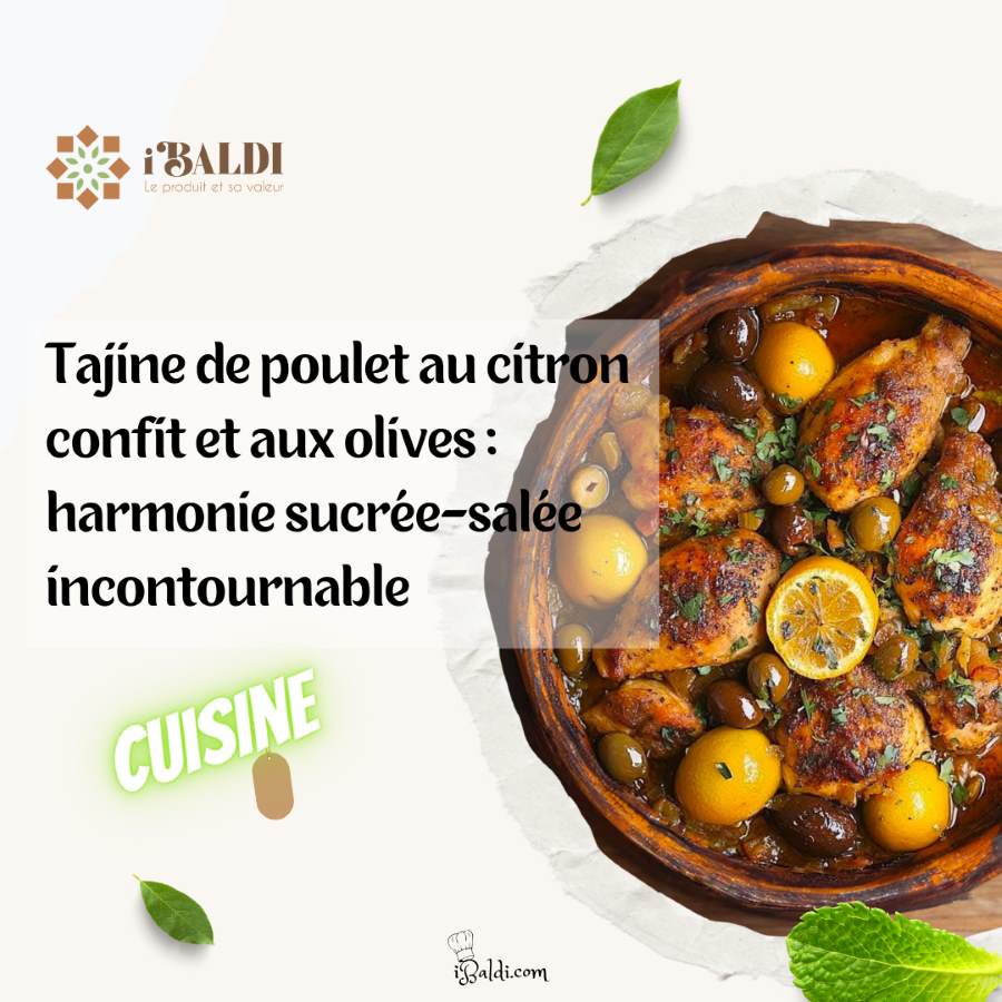 Tajine de poulet au citron confit et aux olives : harmonie sucrée-salée incontournable