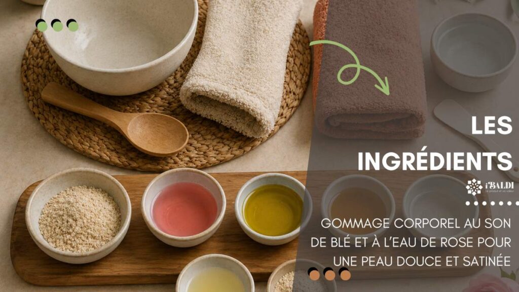 Gommage corporel au son de blé et à l’eau de rose pour une peau douce et satinée