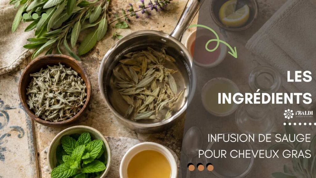 Infusion de sauge pour cheveux gras