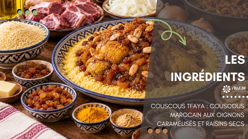 Couscous Tfaya : couscous marocain aux oignons caramélisés et raisins secs