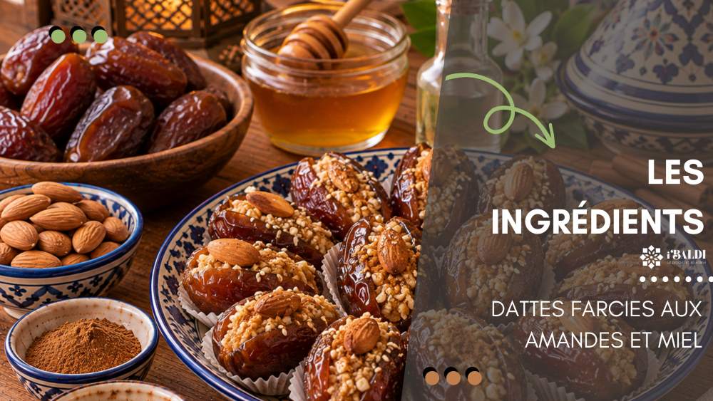Dattes farcies aux amandes et miel