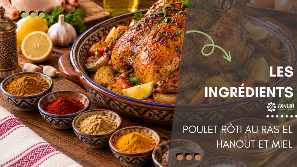 Poulet rôti au ras el hanout et miel