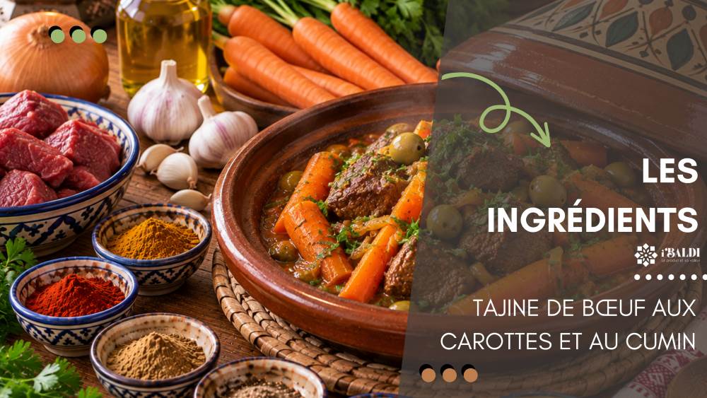 Tajine de bœuf aux carottes et au cumin
