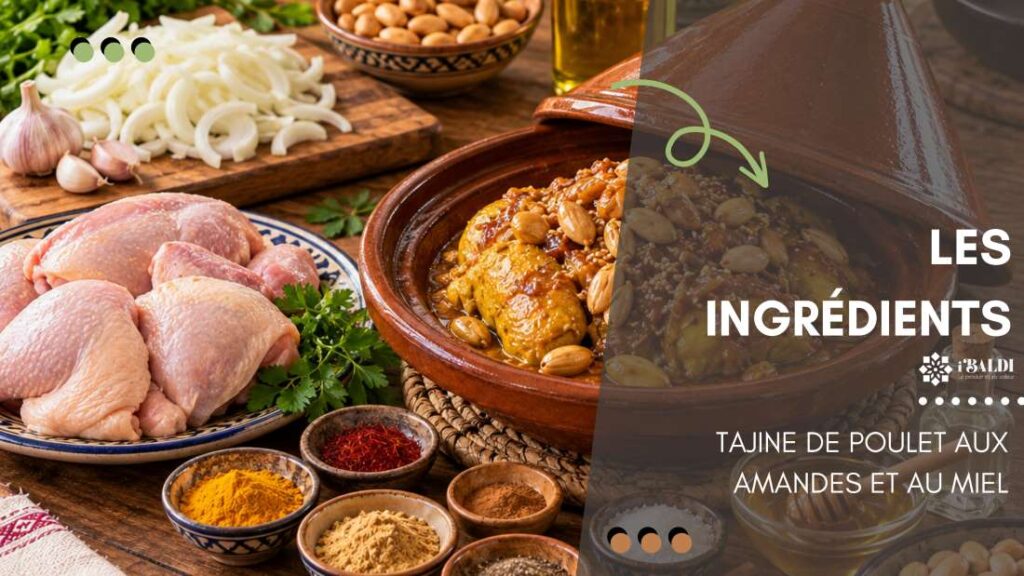 Tajine de poulet aux amandes et au miel