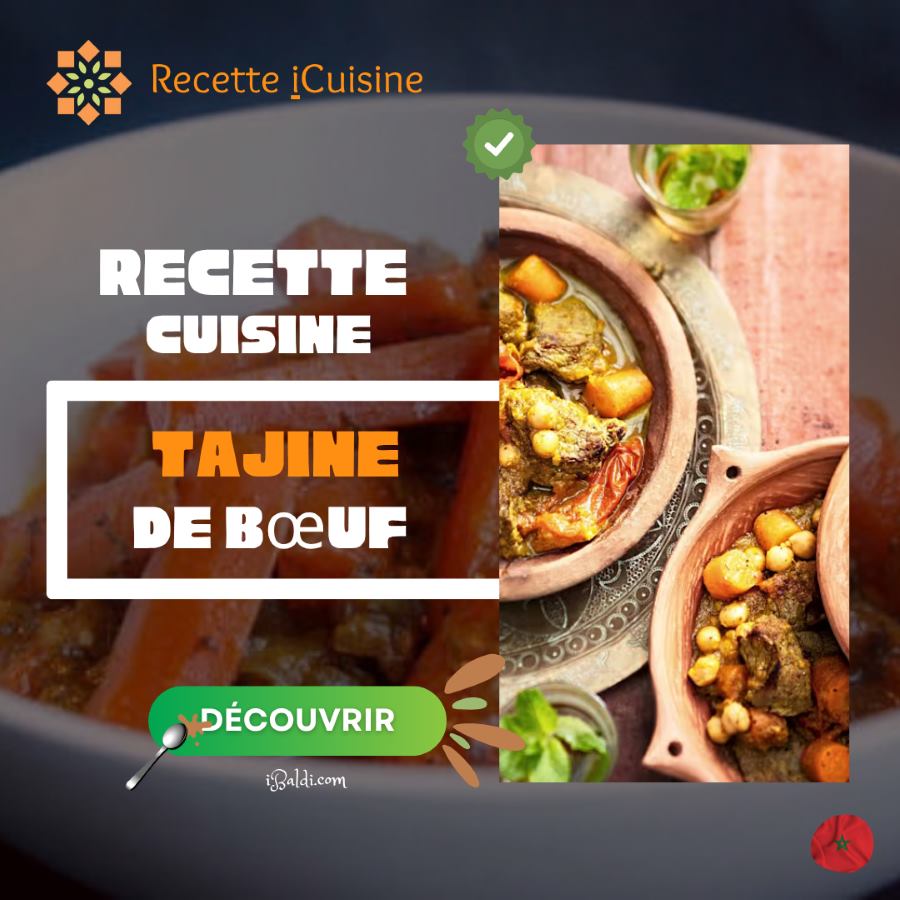 Tajine de bœuf aux carottes et au cumin