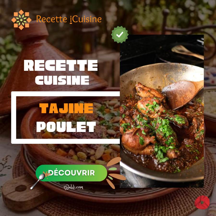 Tajine de poulet aux amandes et au miel