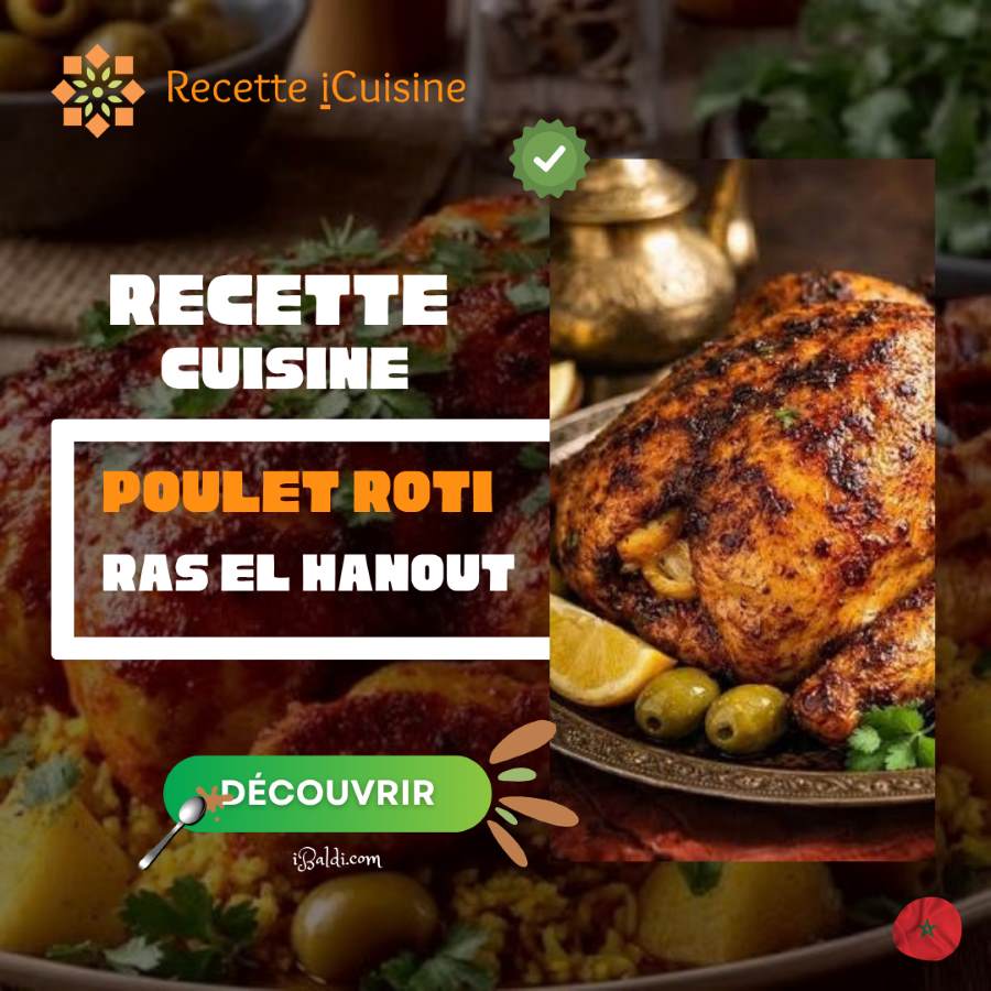 Poulet rôti au ras el hanout et miel