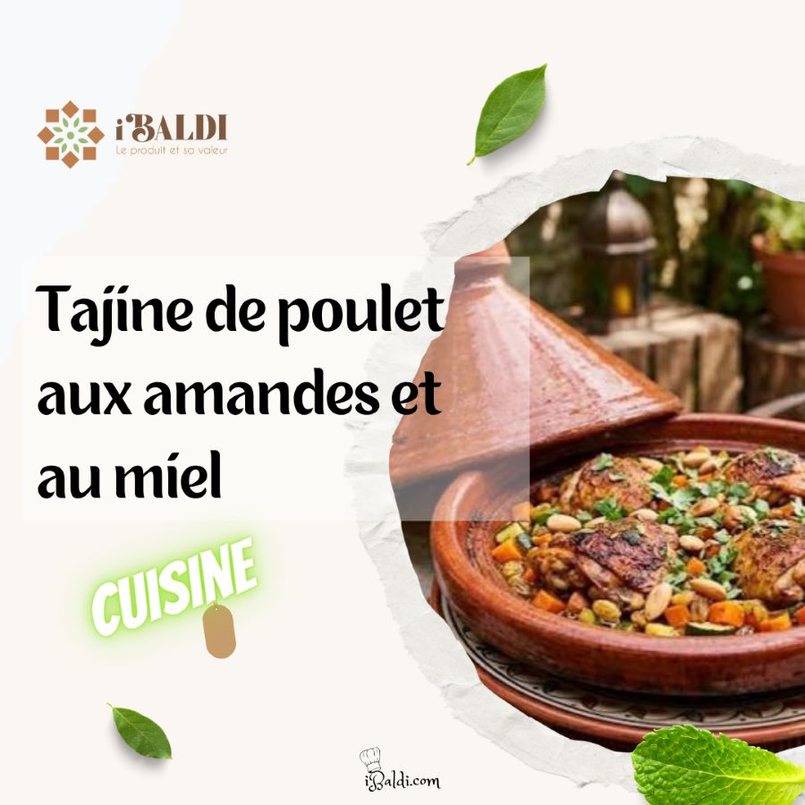 Tajine de poulet aux amandes et au miel