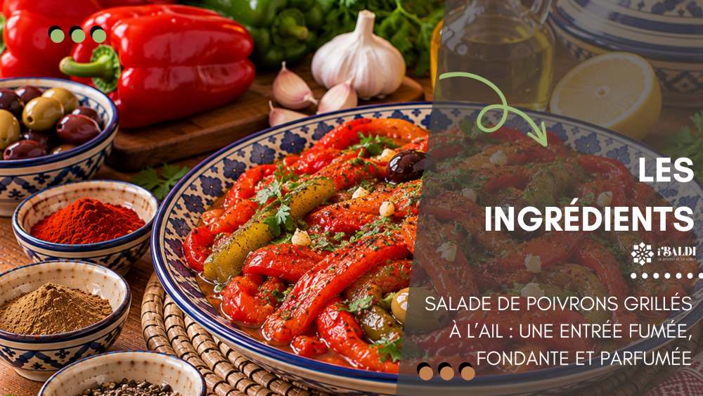 Salade de poivrons grillés à l’ail : une entrée fumée, fondante et parfumée